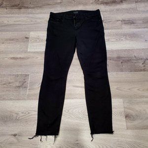 MOTHER | Black Looker Ankle Fray Denim Jeans